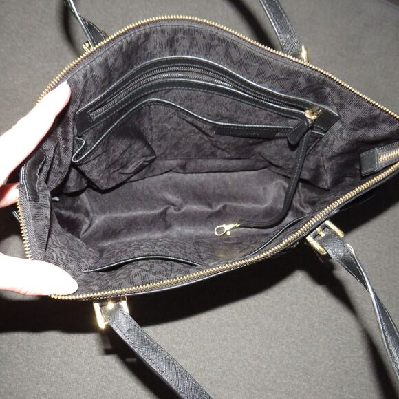 Michael Kors Black Saffiano Leather Large Tote Bag Purse - Picture 8 of 13